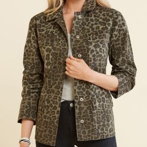 Good American Leopard Utility Jacket Size Small